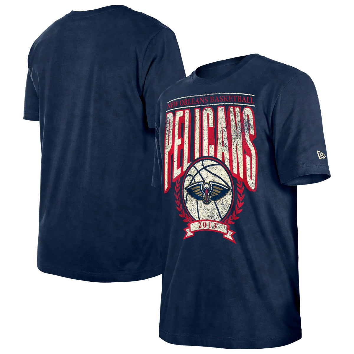 New Orleans Pelicans Throwback Vintage Boxy Mineral Wash T-Shirt Navy