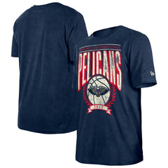 New Orleans Pelicans Throwback Vintage Boxy Mineral Wash T-Shirt Navy