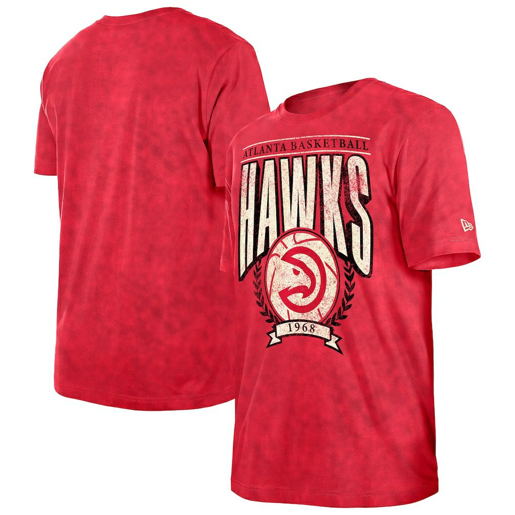Atlanta Hawks Throwback Vintage Boxy Mineral Wash T-Shirt Red