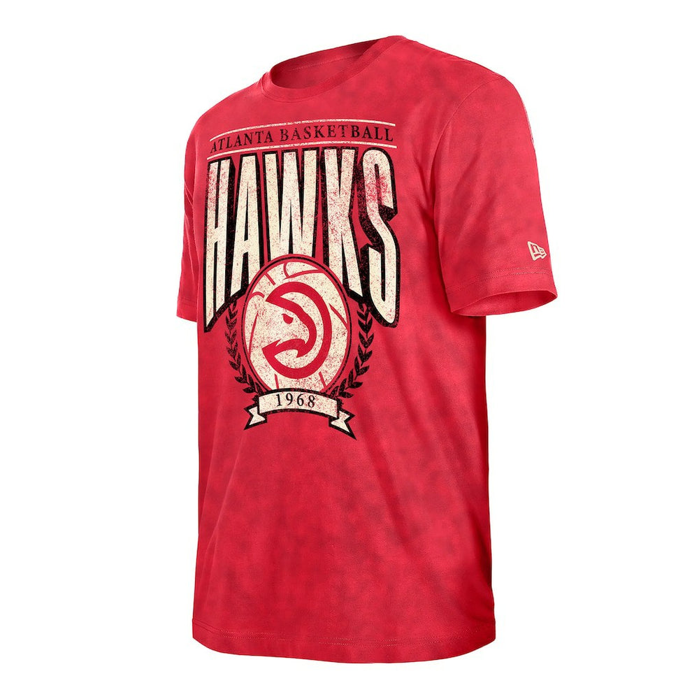 Atlanta Hawks Throwback Vintage Boxy Mineral Wash T-Shirt Red