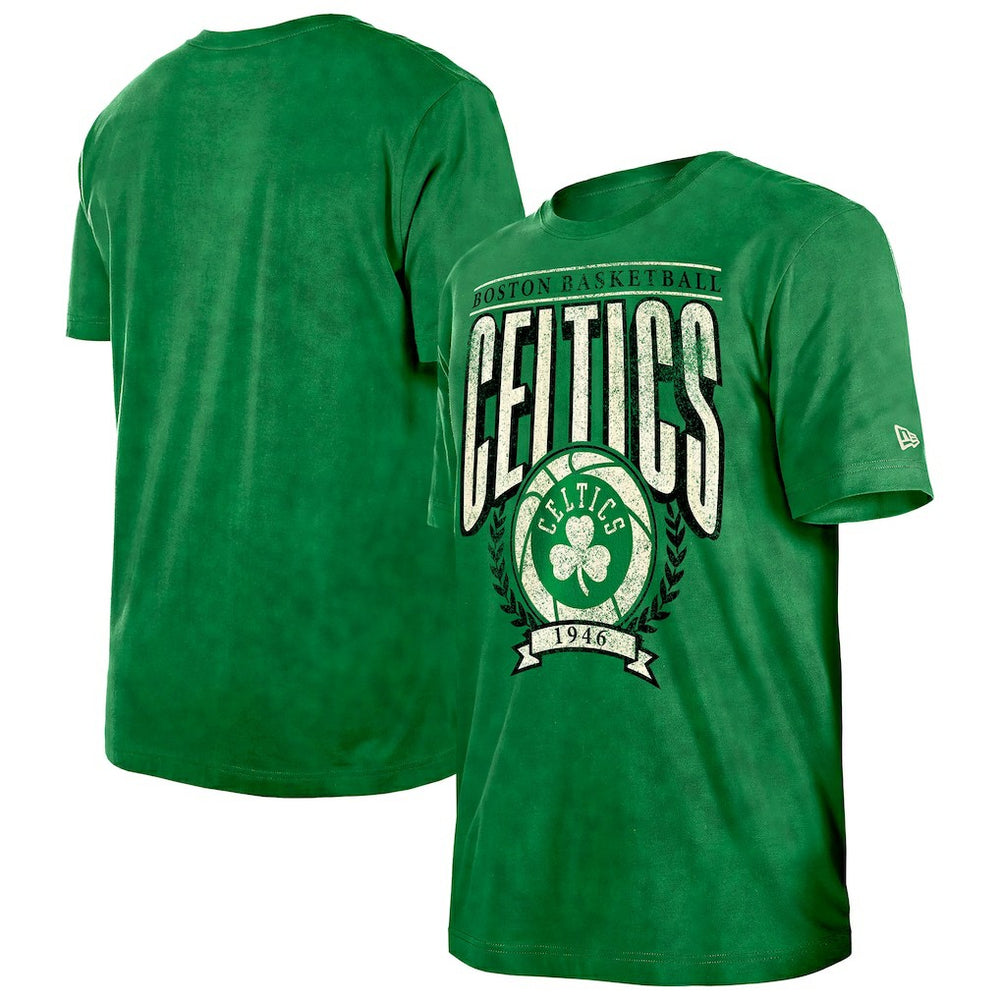 Boston Celtics Throwback Vintage Boxy Mineral Wash T-Shirt Kelly Green
