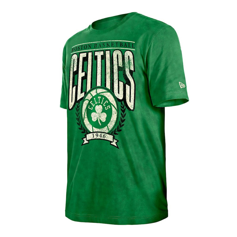 Boston Celtics Throwback Vintage Boxy Mineral Wash T-Shirt Kelly Green