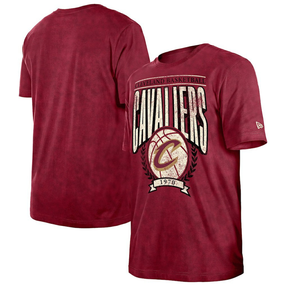 Cleveland Cavaliers Throwback Vintage Boxy Mineral Wash T-Shirt Wine