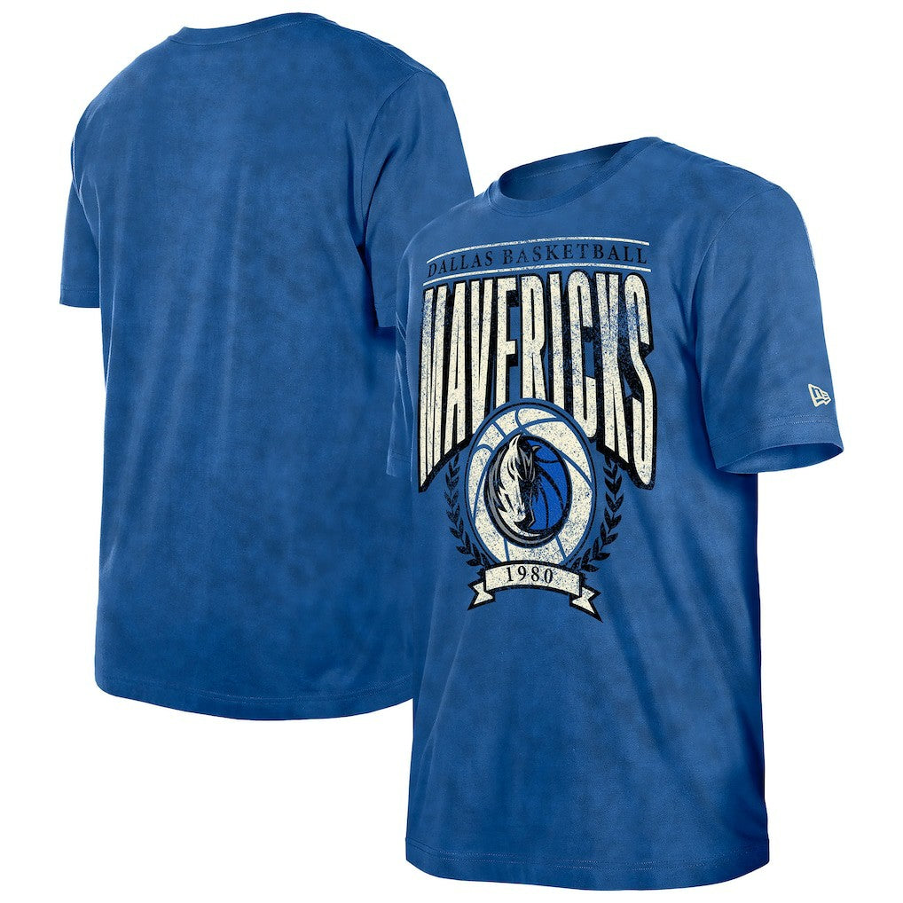 Dallas Mavericks Throwback Vintage Boxy Mineral Wash T-Shirt Blue