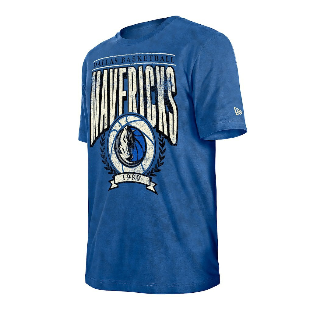 Dallas Mavericks Throwback Vintage Boxy Mineral Wash T-Shirt Blue