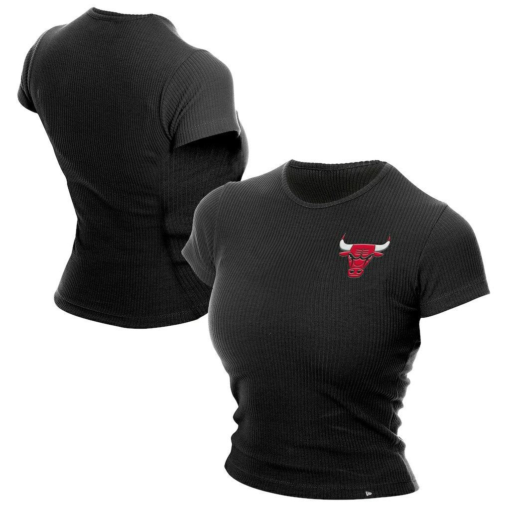 Chicago Bulls Women's Leisure Collection Baby Doll Cropped T-Shirt Black