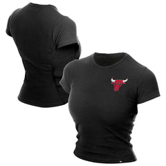 Chicago Bulls Women's Leisure Collection Baby Doll Cropped T-Shirt Black