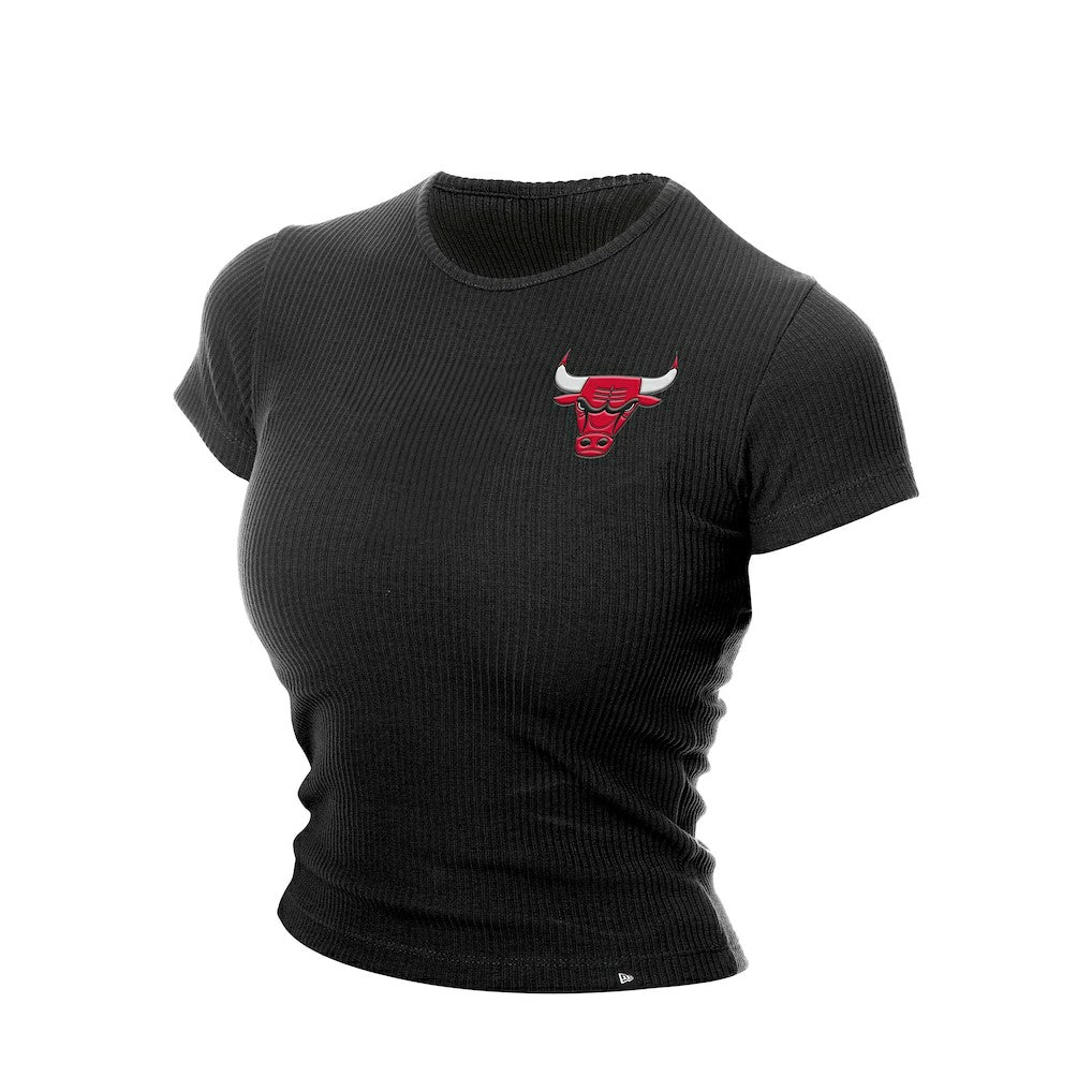 Chicago Bulls Women's Leisure Collection Baby Doll Cropped T-Shirt Black