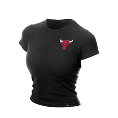 Chicago Bulls Women's Leisure Collection Baby Doll Cropped T-Shirt Black