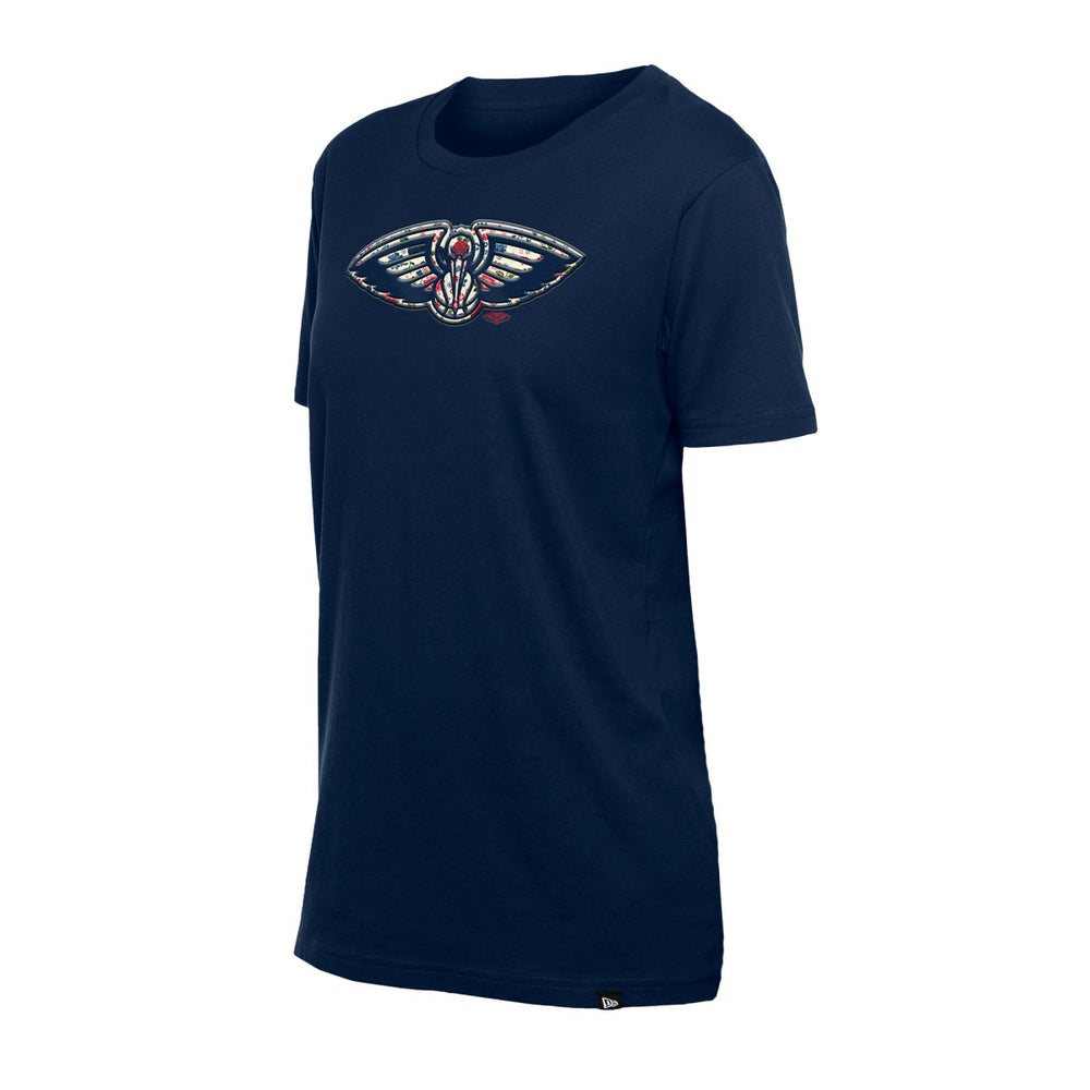 New Orleans Pelicans Women's Glam Game Flower T-Shirt Navy