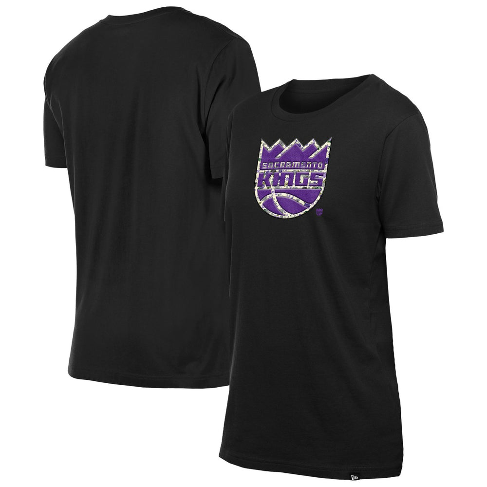 Sacramento Kings Women's Glam Game Flower T-Shirt Black