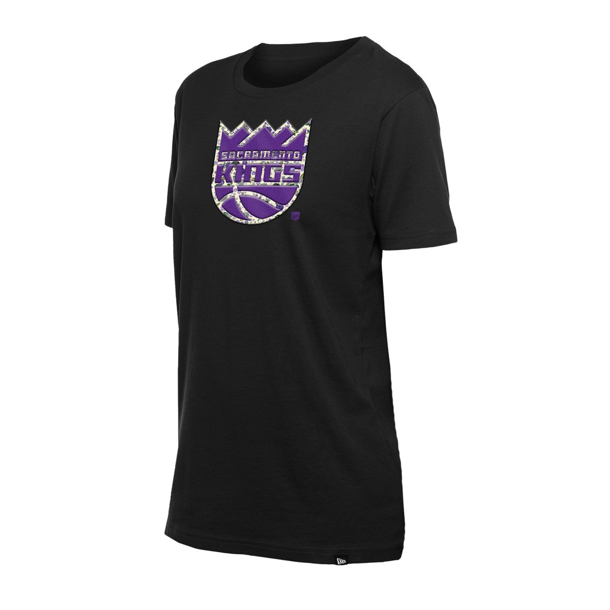 Sacramento Kings Women's Glam Game Flower T-Shirt Black