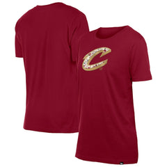 Cleveland Cavaliers Women's Glam Game Flower T-Shirt Wine