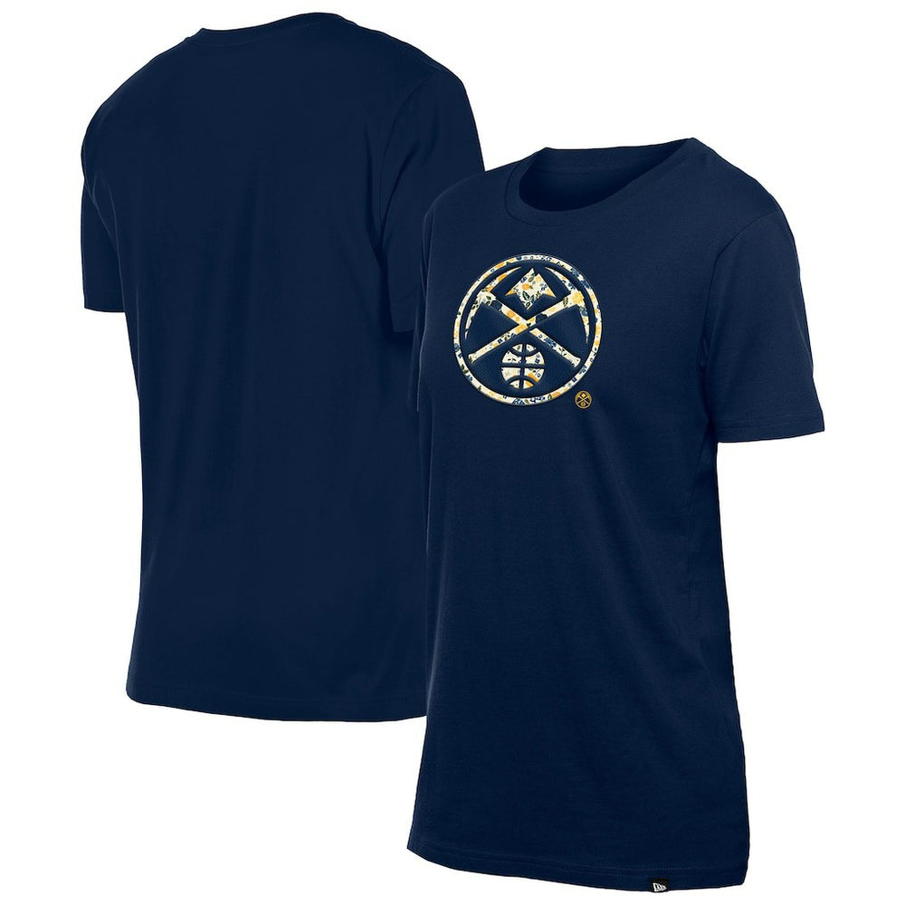 Denver Nuggets Women's Glam Game Flower T-Shirt Navy