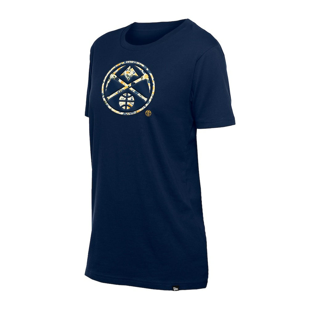 Denver Nuggets Women's Glam Game Flower T-Shirt Navy
