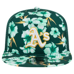 Athletics New Era Adventure Pattern Golfer Trucker Snapback Hat - Green Hats