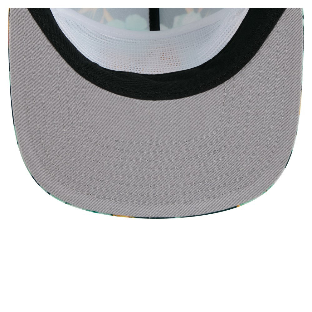 Athletics New Era Adventure Pattern Golfer Trucker Snapback Hat - Green Hats
