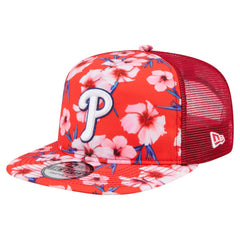 Philadelphia Phillies New Era Adventure Pattern Golfer Trucker Snapback Hat - Red Hats