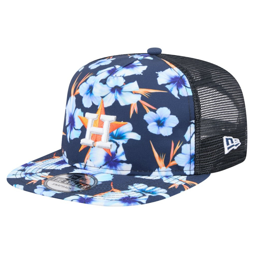 Houston Astros New Era Adventure Pattern Golfer Trucker Snapback Hat - Navy Hats