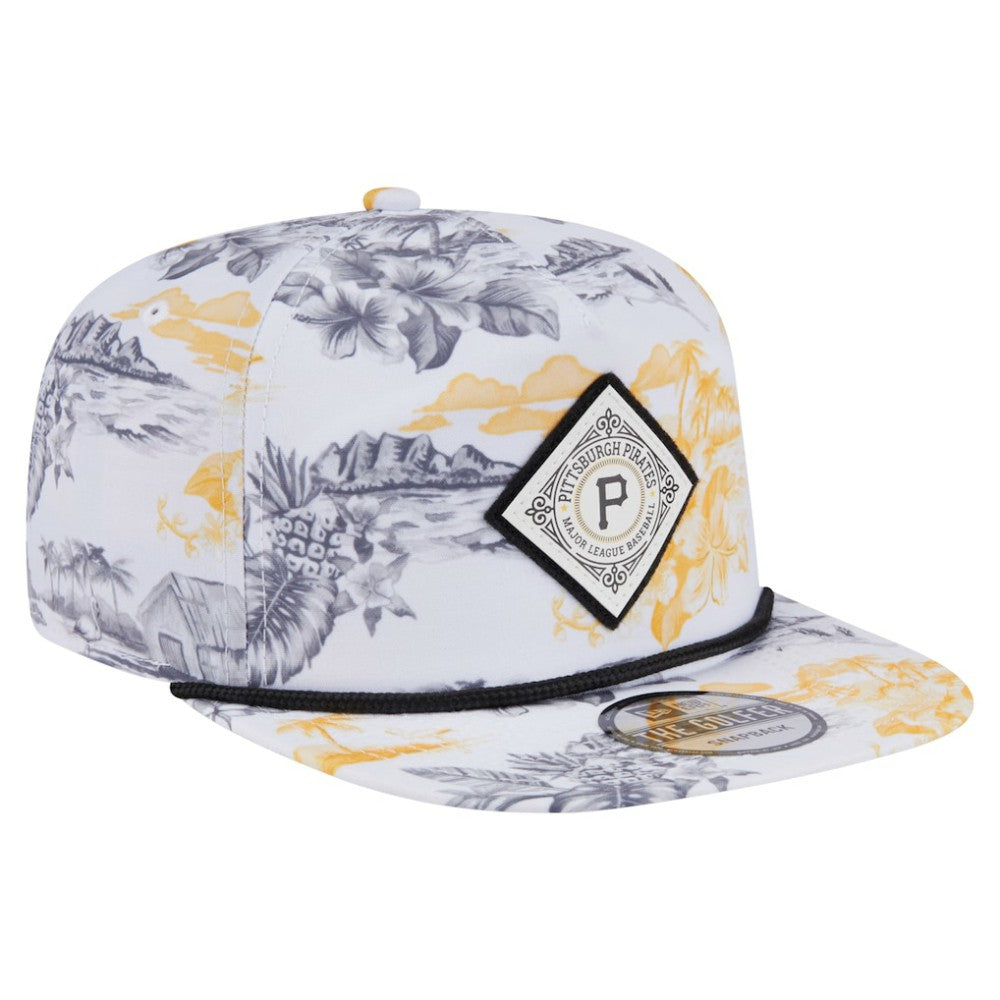 Pittsburgh Pirates New Era Printed Island Golfer Snapback Hat - White Hats