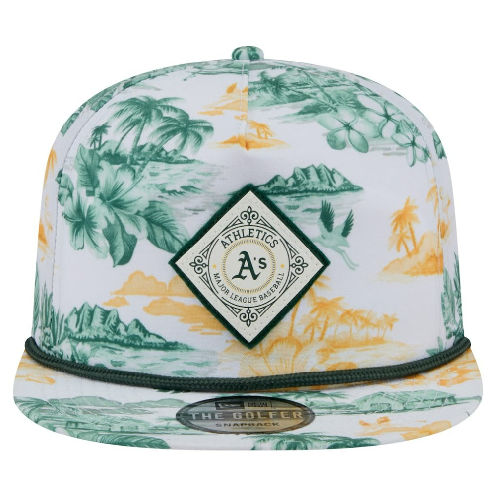 Athletics New Era Printed Island Golfer Snapback Hat - White Hats