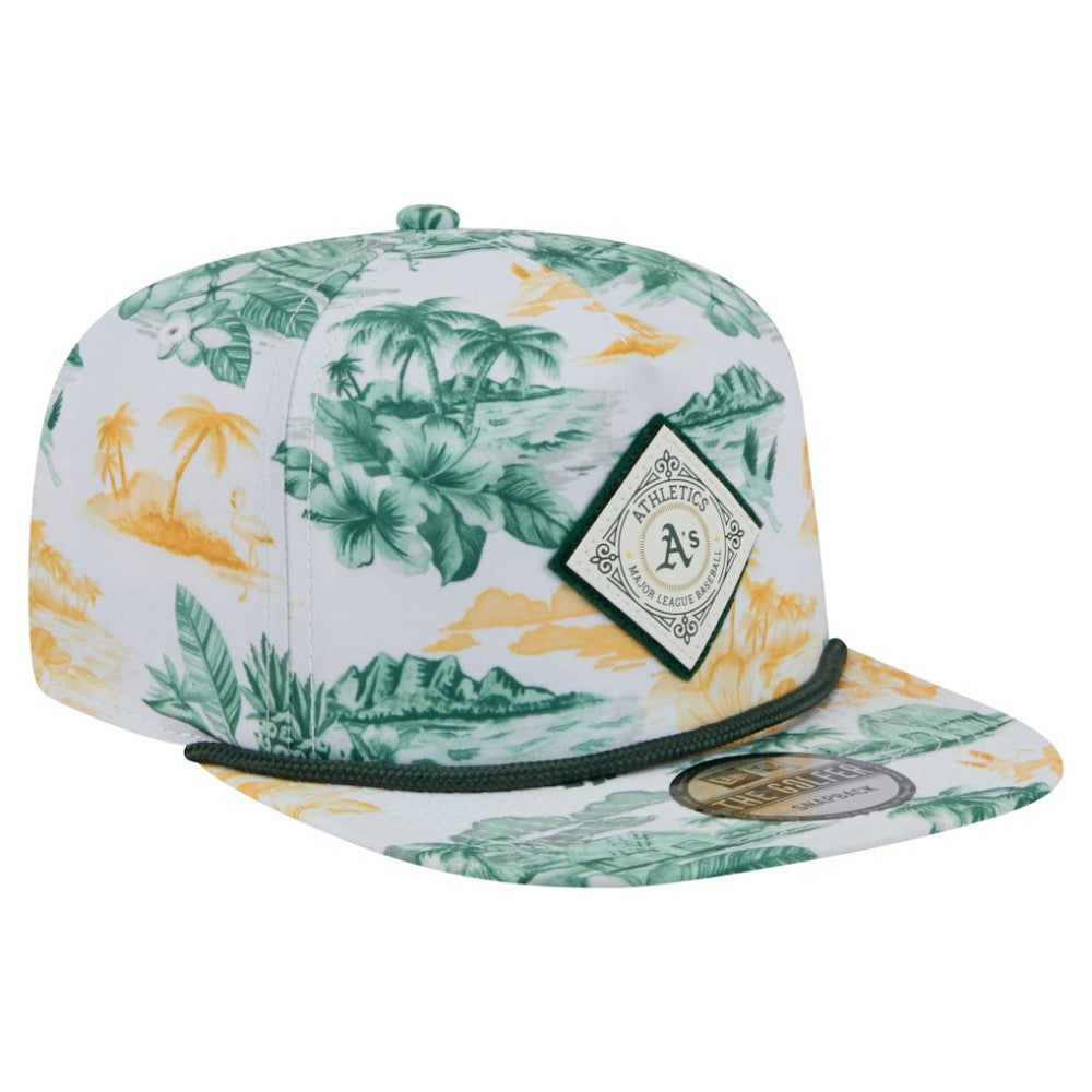Athletics New Era Printed Island Golfer Snapback Hat - White Hats