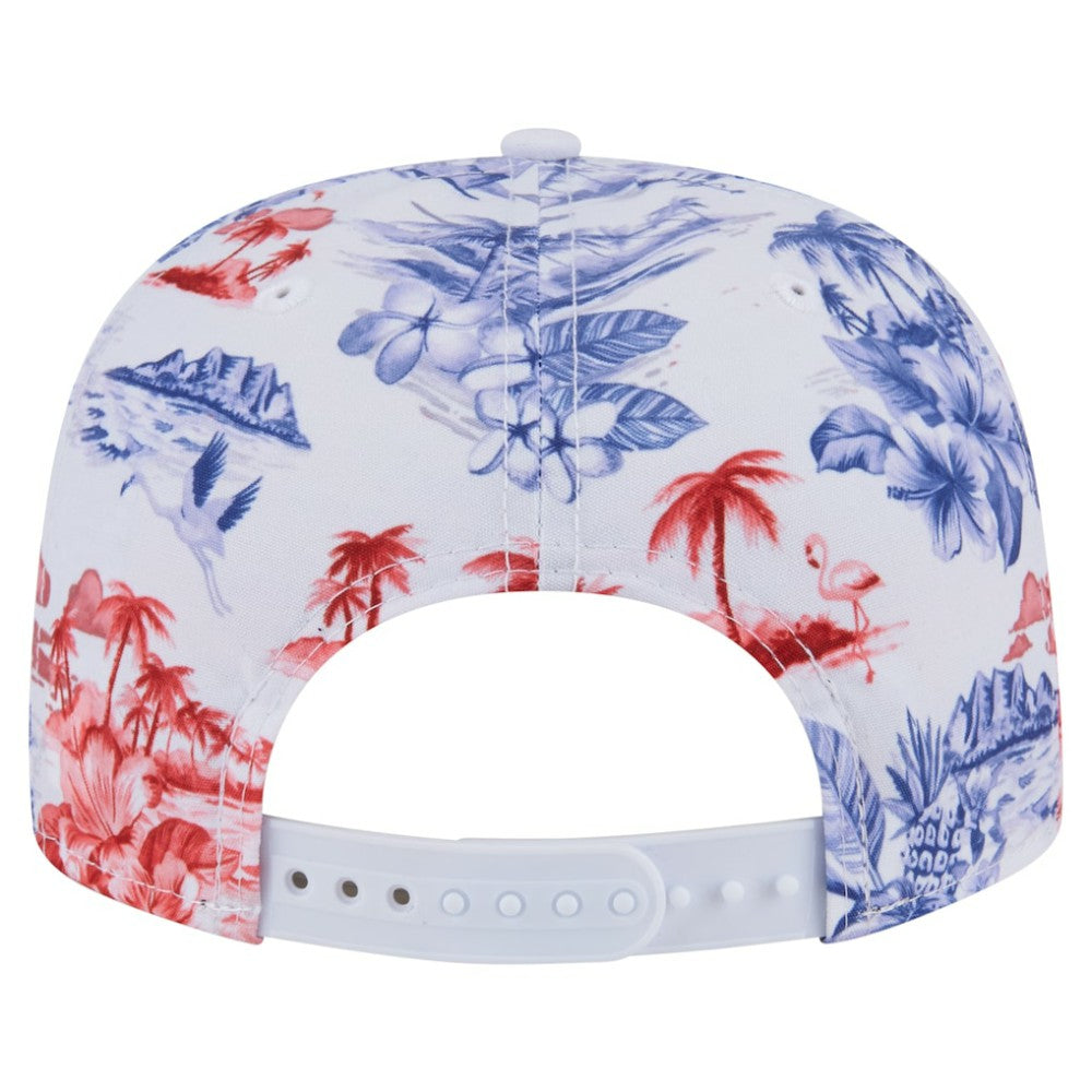 Texas Rangers New Era Printed Island Golfer Snapback Hat - White Hats