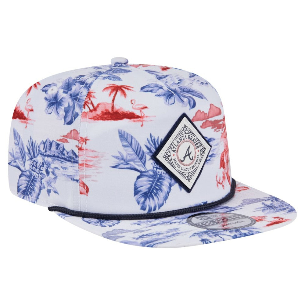 Atlanta Braves New Era Printed Island Golfer Snapback Hat - White Hats
