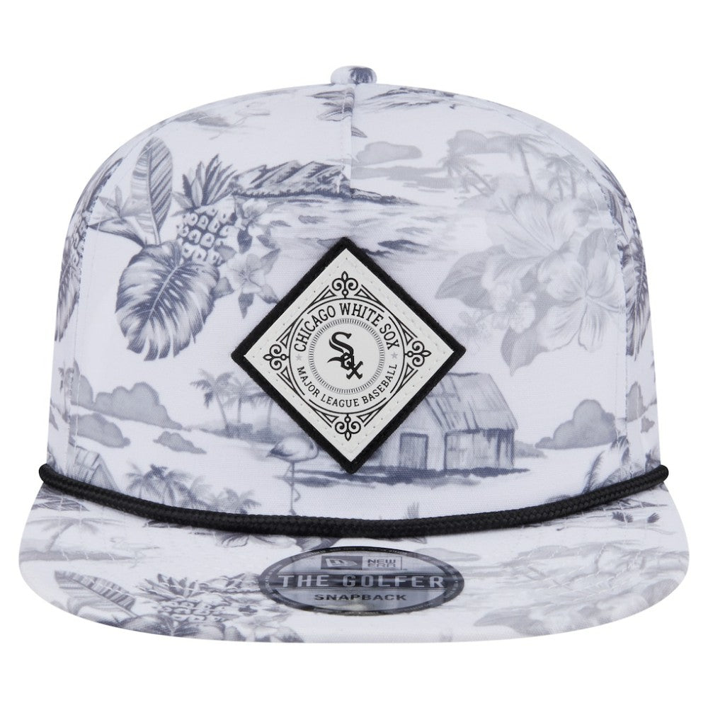 Chicago White Sox New Era Printed Island Golfer Snapback Hat - White Hats