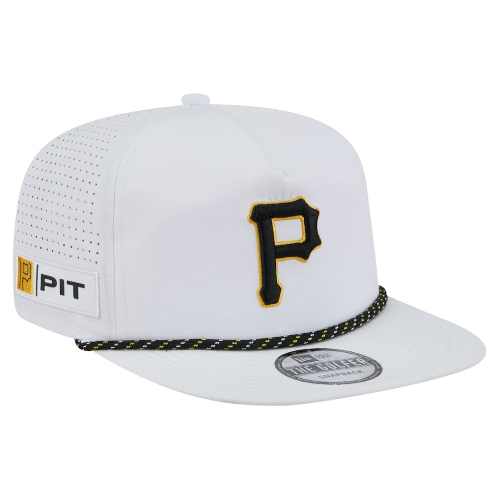 Pittsburgh Pirates New Era Perforated Golfer Snapback Hat - White Hats