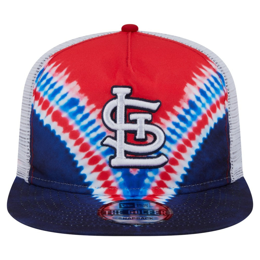 St. Louis Cardinals New Era Tie-Dye Golfer Trucker Adjustable Hat Hats