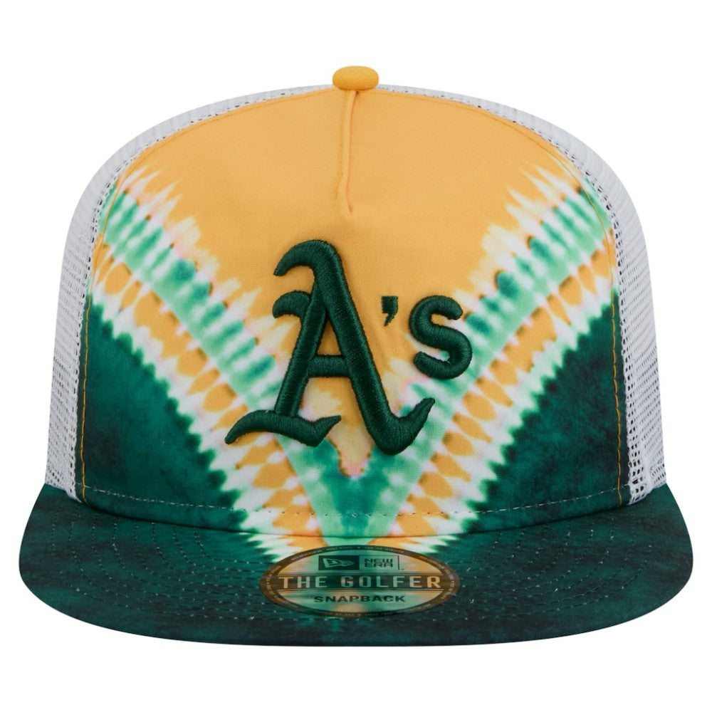 Athletics New Era Tie-Dye Golfer Trucker Adjustable Hat Hats