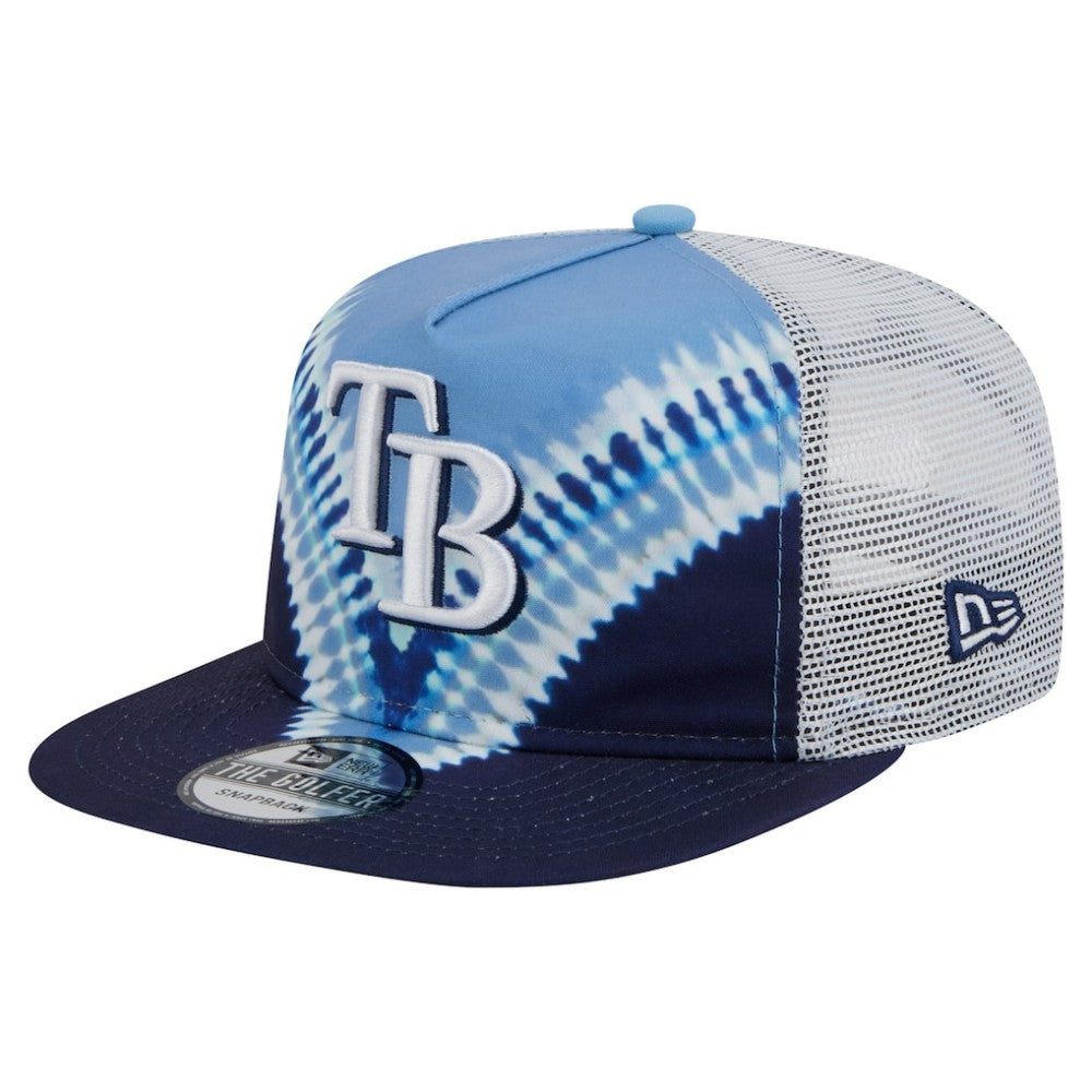 Tampa Bay Rays New Era Tie-Dye Golfer Trucker Adjustable Hat Hats