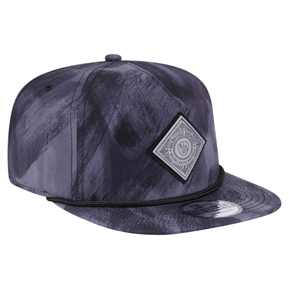 Milwaukee Brewers New Era Printed Golfer Snapback Hat - Navy Hats