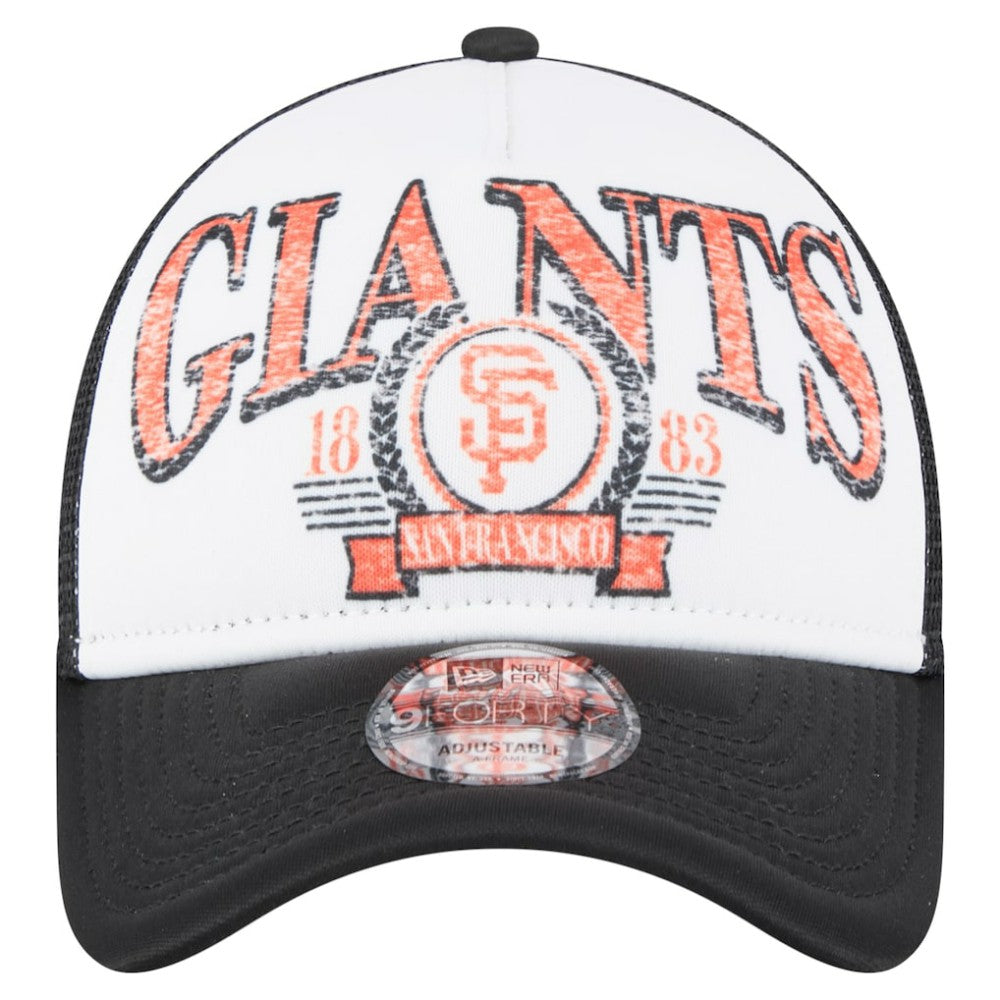 San Francisco Giants New Era Distressed 9FORTY A-Frame Adjustable Trucker Hat - Black Hats