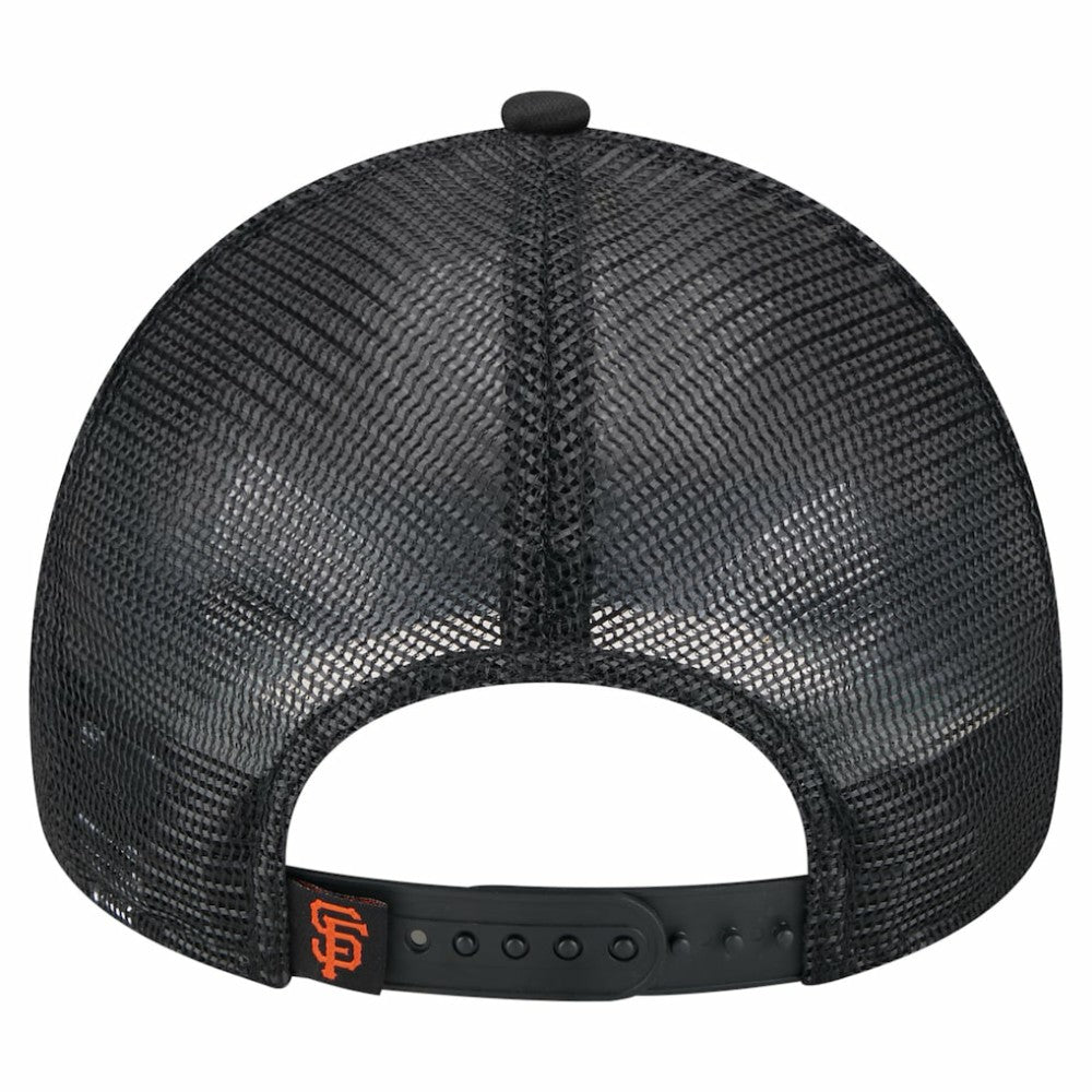 San Francisco Giants New Era Distressed 9FORTY A-Frame Adjustable Trucker Hat - Black Hats