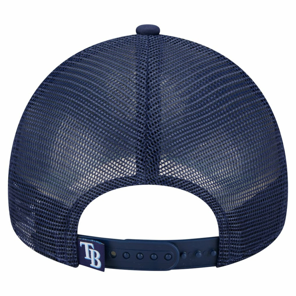 Tampa Bay Rays New Era Distressed 9FORTY A-Frame Adjustable Trucker Hat - Navy Hats