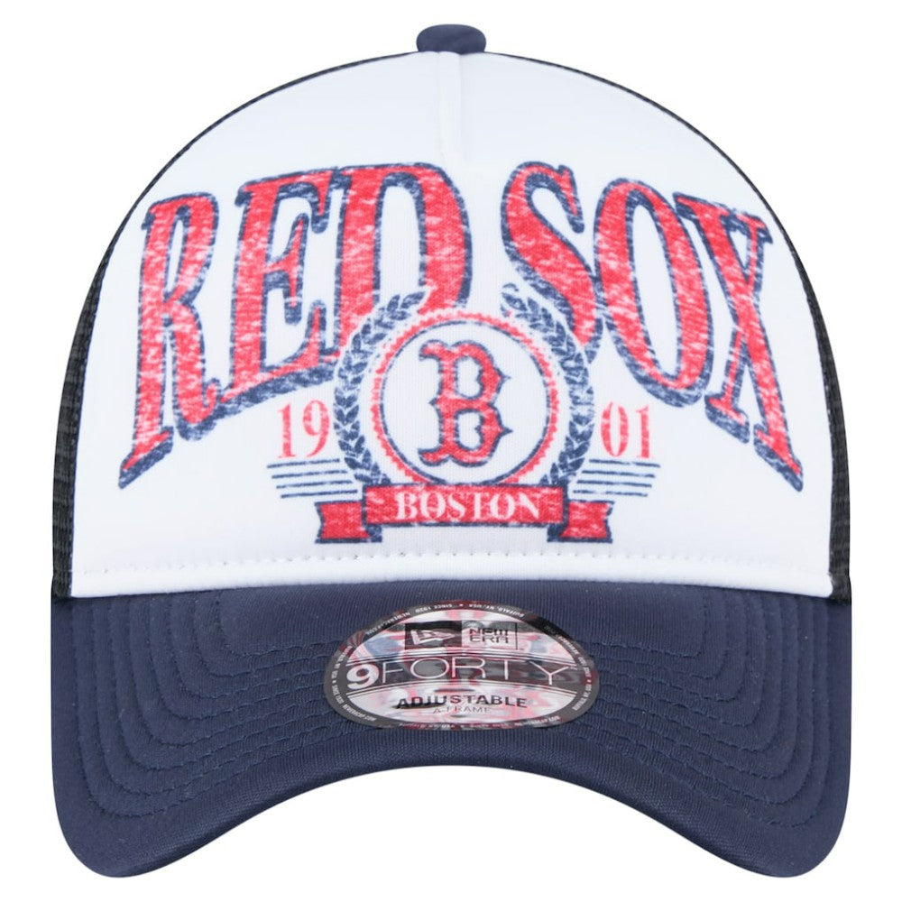 Boston Red Sox New Era Distressed 9FORTY A-Frame Adjustable Trucker Hat - Navy Hats