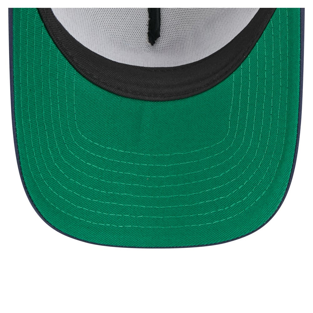 Cleveland Guardians New Era Distressed 9FORTY A-Frame Adjustable Trucker Hat - White/Navy Hats