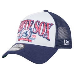 Chicago White Sox New Era Distressed 9FORTY A-Frame Adjustable Trucker Hat - White Hats
