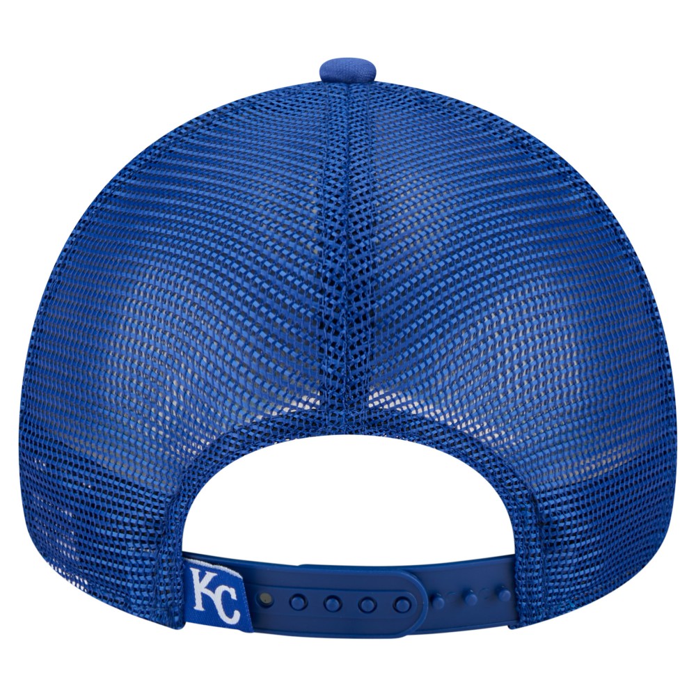 Kansas City Royals New Era Distressed 9FORTY A-Frame Adjustable Trucker Hat - Royal Hats