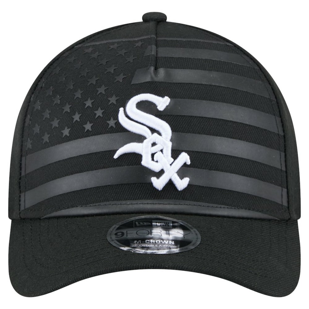 Chicago White Sox New Era American Flag 9FORTY M-Crown A-Frame Adjustable Hat - Black Hats