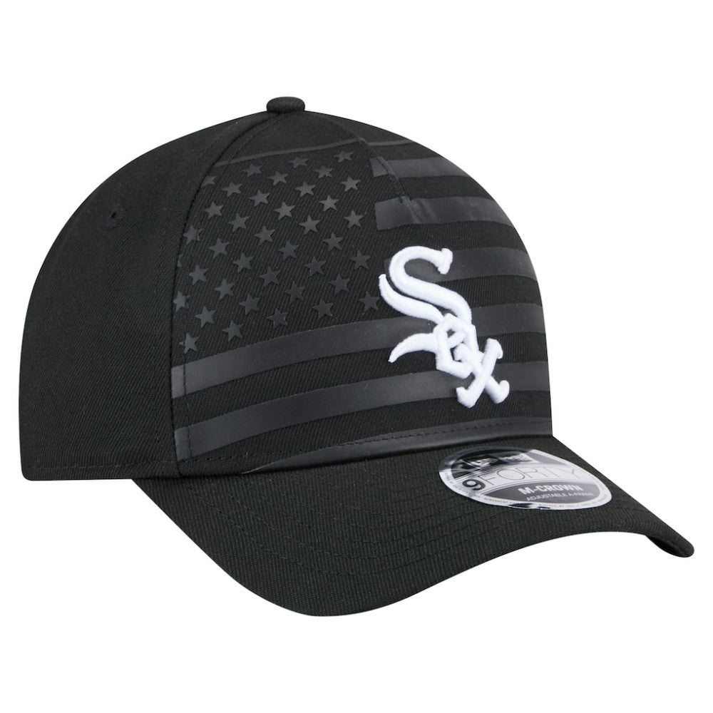 Chicago White Sox New Era American Flag 9FORTY M-Crown A-Frame Adjustable Hat - Black Hats