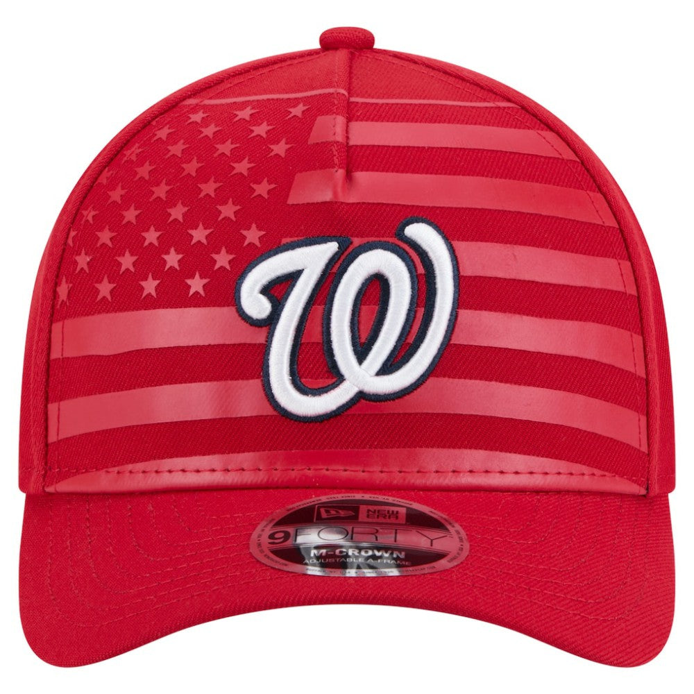 Washington Nationals New Era American Flag 9FORTY M-Crown A-Frame Adjustable Hat - Red Hats
