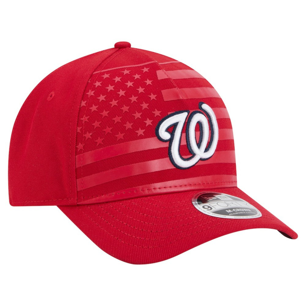 Washington Nationals New Era American Flag 9FORTY M-Crown A-Frame Adjustable Hat - Red Hats