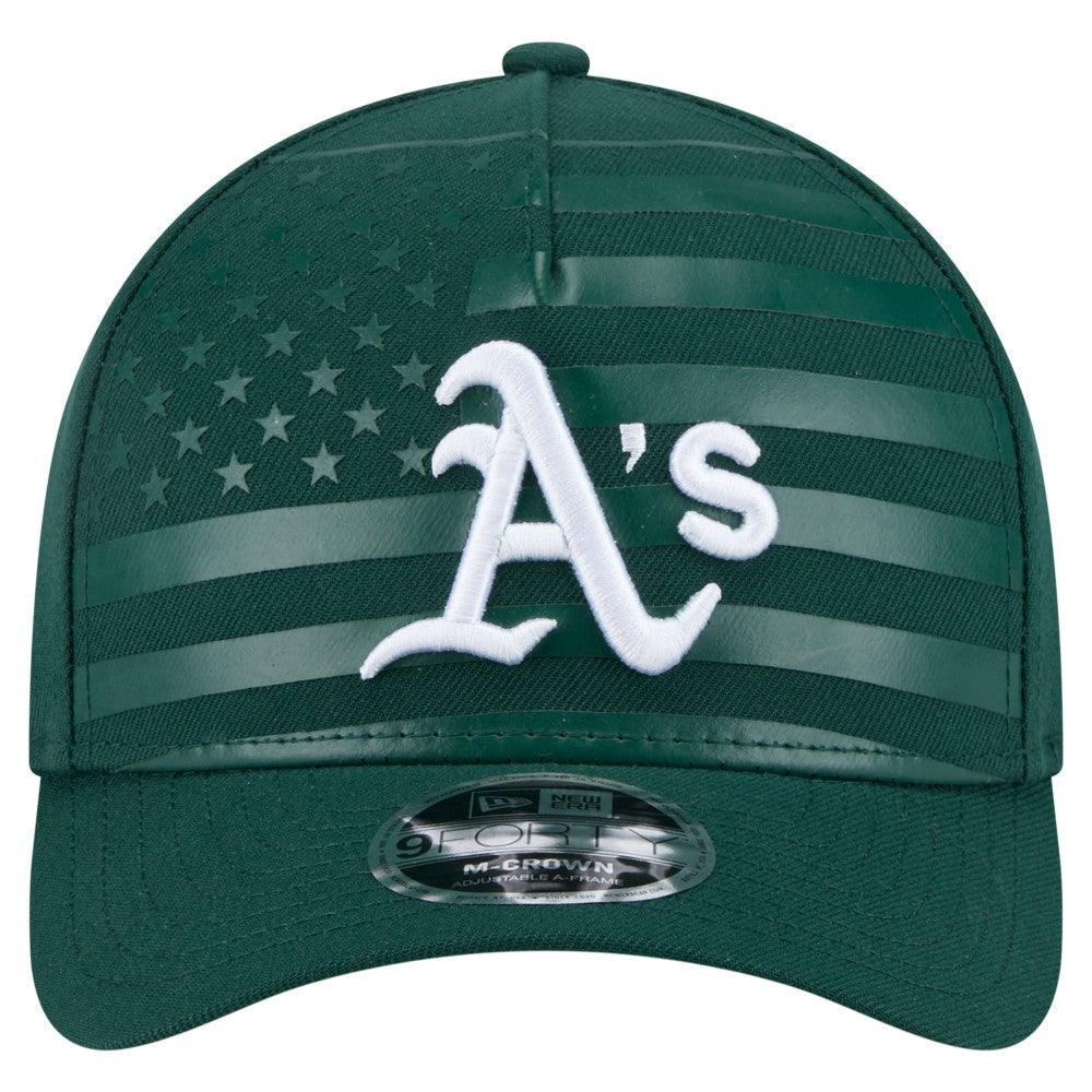 Athletics New Era American Flag 9FORTY M-Crown A-Frame Adjustable Hat - Green Hats