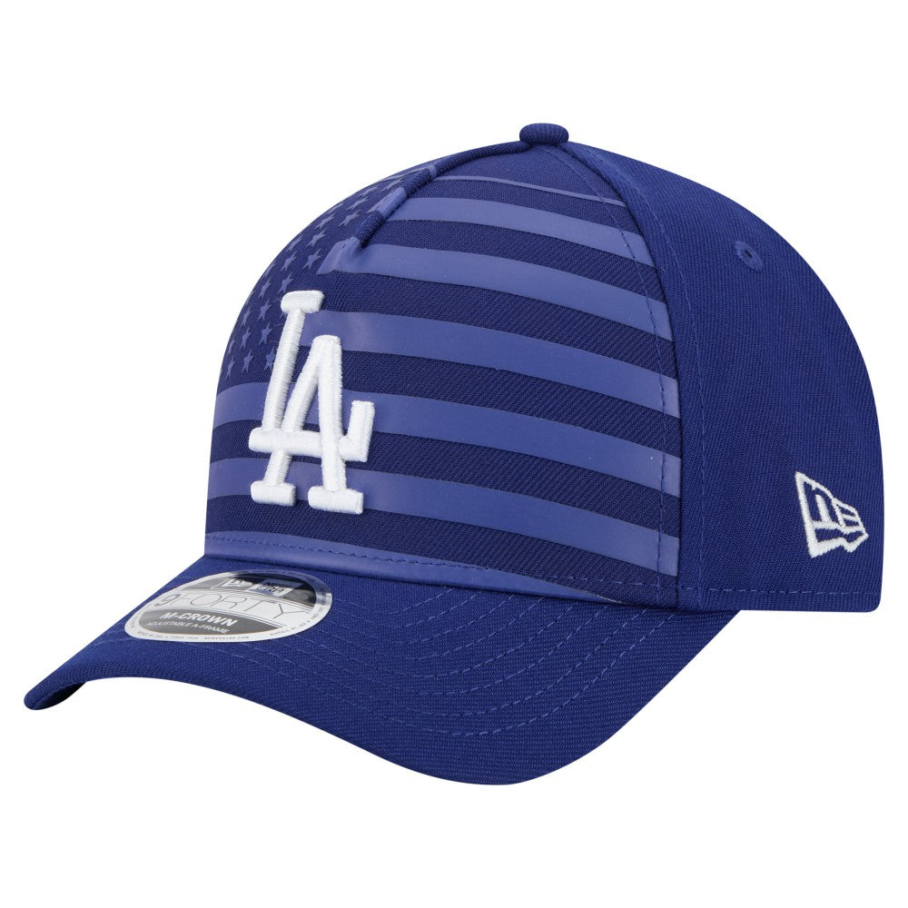 Los Angeles Dodgers New Era American Flag 9FORTY M-Crown A-Frame Adjustable Hat - Royal Hats