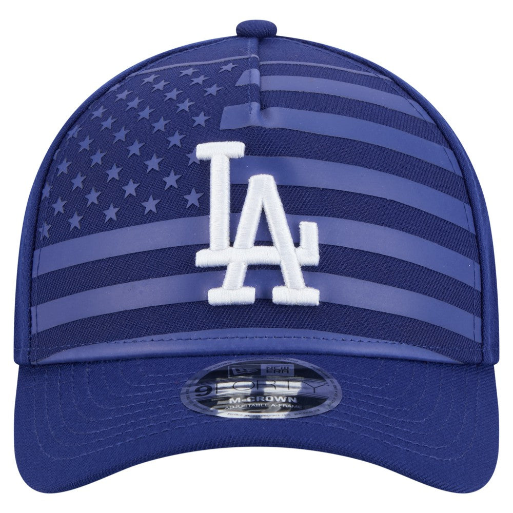 Los Angeles Dodgers New Era American Flag 9FORTY M-Crown A-Frame Adjustable Hat - Royal Hats