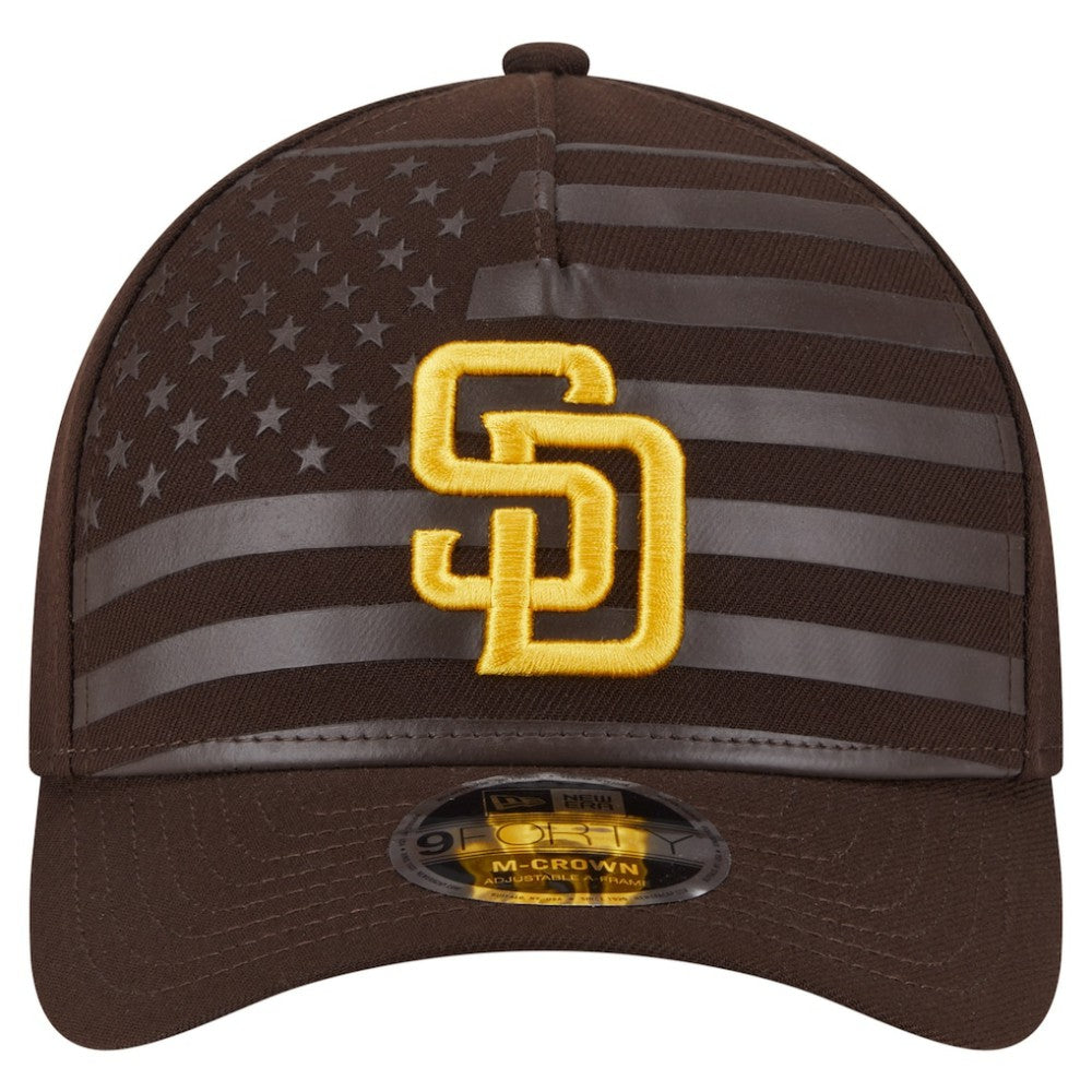 San Diego Padres New Era American Flag 9FORTY M-Crown A-Frame Adjustable Hat - Brown Hats