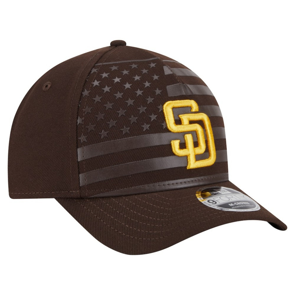 San Diego Padres New Era American Flag 9FORTY M-Crown A-Frame Adjustable Hat - Brown Hats